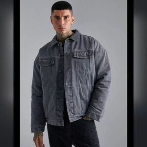 HUDSON MEN'S BLACK WASH BOXY FIT DENIM JACKET LARGE LIKE NEW